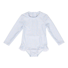 Langarm-Badeanzug Daisies Blue | Little Dutch