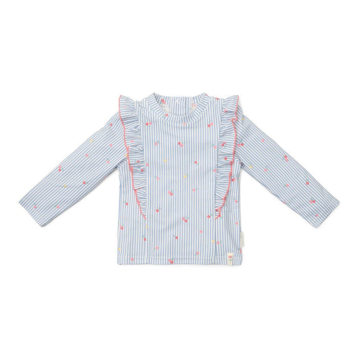 Langärmeliges Schwimmshirt Sunny Flowers Blue | Little Dutch