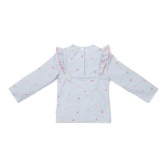 Langärmeliges Schwimmshirt Sunny Flowers Blue | Little Dutch