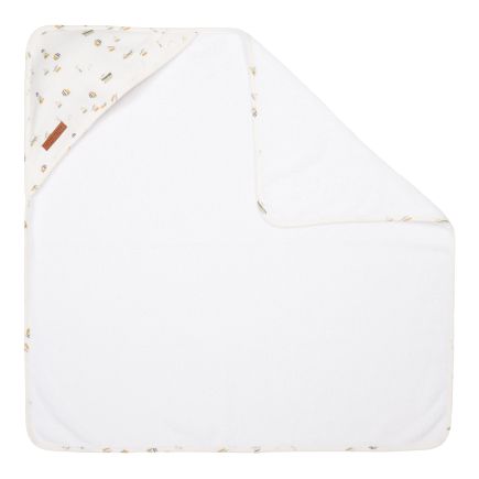 Little Dutch Kapuzenhandtuch Sailors Bay White 75 x 75 cm – weißes weiches Frottee-Handtuch für Babys nach dem Baden