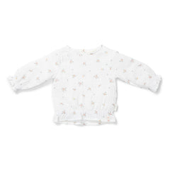 Little Dutch Musselin-Bluse White Meadows mit Blumenprint und langen Ärmeln