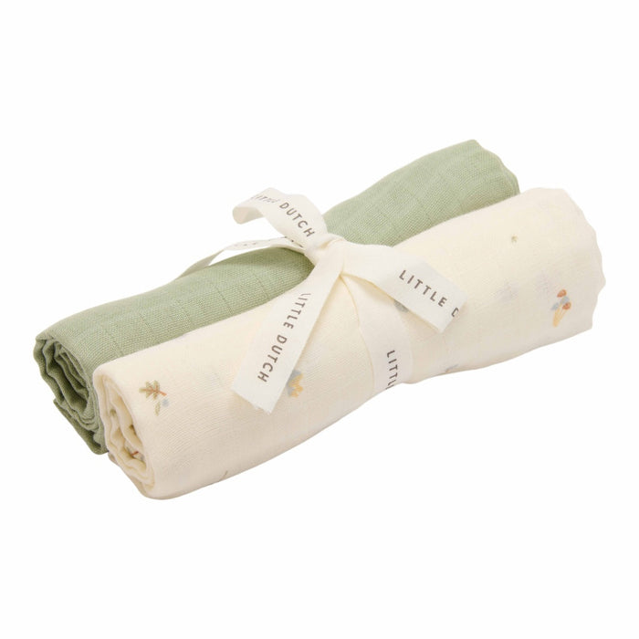 Musselintuch Swaddles 70 x 70 cm -  Forest Treasures & Sage | Little Dutch