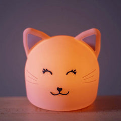 Trixie Nachtlicht Frau Katze in Rosa – wiederaufladbare Kinderzimmerlampe aus weichem Silikon mit mehreren Helligkeitsstufen