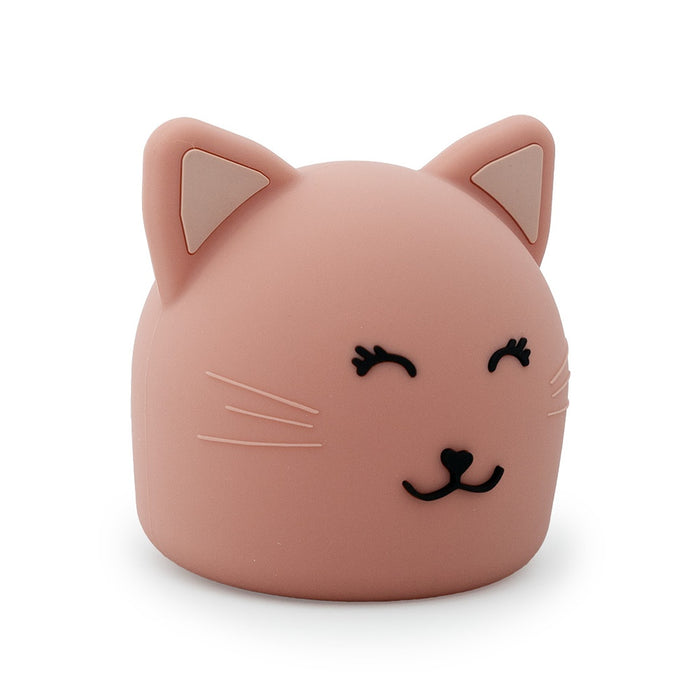 Trixie Nachtlicht Frau Katze Rosa – weiche Silikon-Kinderlampe zum Antippen mit einstellbaren Helligkeitsstufen und Akku