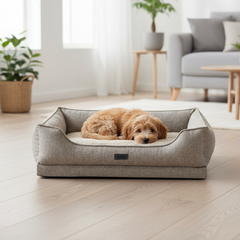 Orthopädisches Hunde-Komfortbett eckig "CALBU" beige Größe L | Nobby