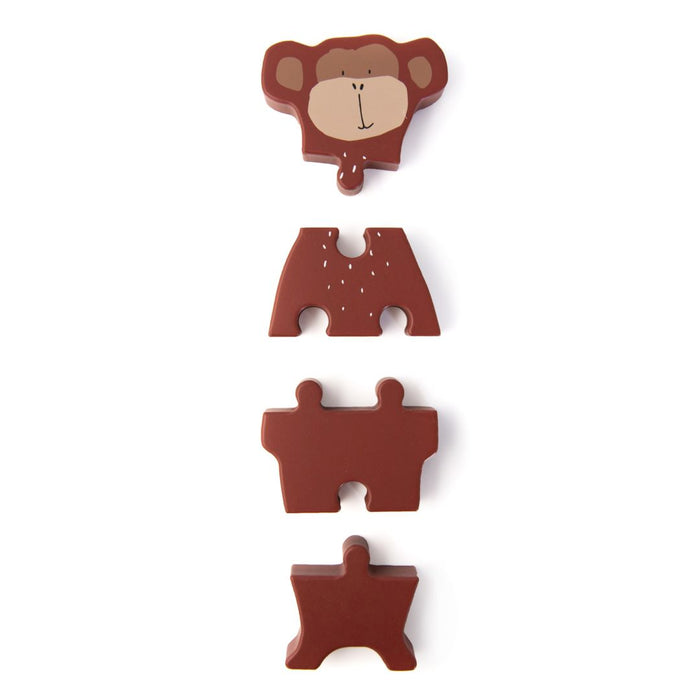 Trixie Puzzle-Figur Herr Affe aus Holz – Motorikpuzzle zum Zusammensetzen der Affenfigur für Kinder ab 2 Jahren