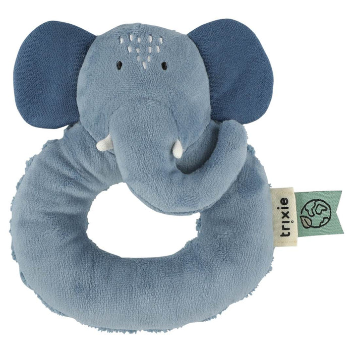 Trixie Rassel Frau Elefant – weiches Babyspielzeug für kleine Hände aus Bio-Baumwolle und recyceltem Polyester