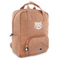 Großer Trixie Kinder-Rucksack Frau Katze in Rosa – 11-Liter-Rucksack mit Katzenmotiv, Fronttasche und seitlichen Flaschenfächern