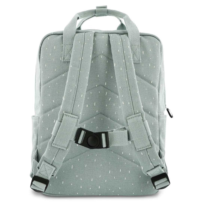 Trixie Rucksack groß Herr Hai in Blau – ergonomischer Kinder-Rucksack mit gepolstertem Rücken, Brustgurt und A4-Fach