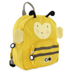 Trixie Rucksack klein Frau Hummel in Gelb – wasserabweisender Kinder-Rucksack mit Frontfach, Brustgurt und verstellbaren Schultergurten