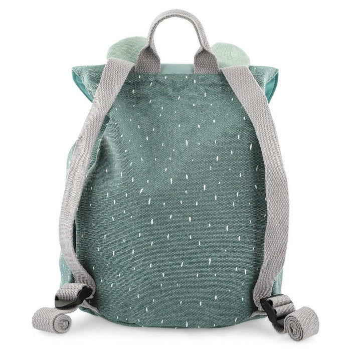 Grüner Trixie Mini-Rucksack Herr Nilpferd – Detailansicht des kompakten Kinder-Rucksacks mit verstellbaren Schultergurten