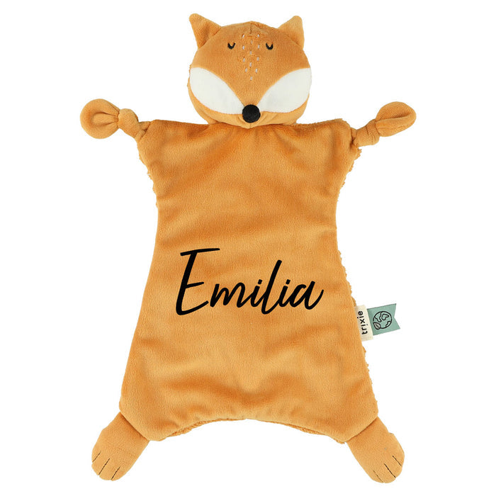 Personalisiertes Trixie Schnuffeltuch Herr Fuchs mit Name – weiches Baby-Schmusetuch als persönliches Geschenk zur Geburt