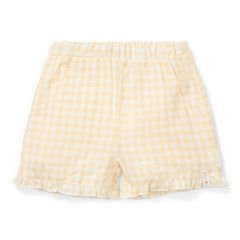 Little Dutch Shorts Sunshine Checks gelb-weiß kariert mit Rüschen