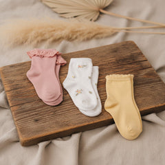 Socken 3er-Set pink/weiß/gelb | Little Dutch