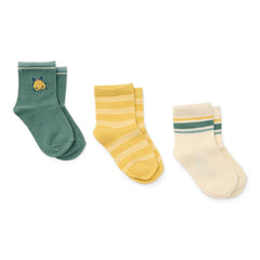 Little Dutch Socken-Set Forest Friends Größe 23–26 für 3–4 Jahre – drei Paar Kindersocken mit Käfer, Streifen und sportlichem Design