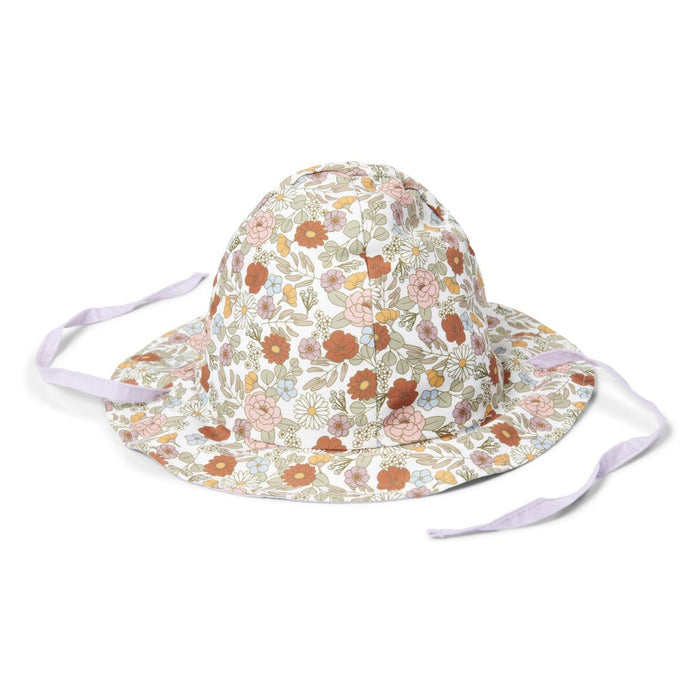 Sonnenhut wendbar Mauve / Vintage Little Flowers gr. 2 | Little Dutch