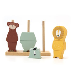 Trixie Steck-Puzzle Tiere aus Holz – Motorikspielzeug mit Tierfiguren und Steckstäben zur Förderung von Feinmotorik und logischem Denken