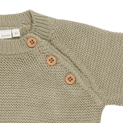 Strick-Strampler Sailors Bay Olive | Little Dutch