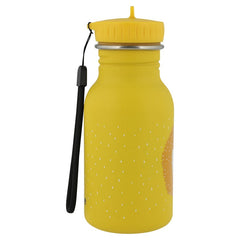 Gelbe Trixie Trinkflasche Herr Löwe 350 ml aus Edelstahl – Kinderflasche mit Löwenmotiv und kindgerechtem Verschluss