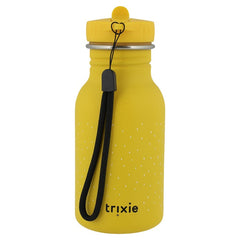 Trixie Herr Löwe Kinder-Trinkflasche 350 ml in Gelb – robuste Edelstahlflasche mit Löwenmotiv für Kita, Schule und unterwegs
