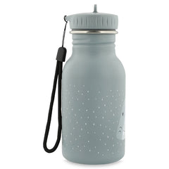 Trixie Kinder-Trinkflasche Herr Hai 350 ml in Blau – Edelstahlflasche mit Tiermotiv, Verschluss und praktischer Tragekordel