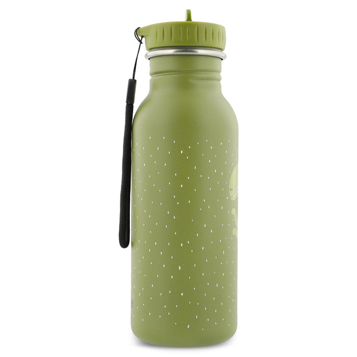 Grüne Trixie Trinkflasche Herr Dino 500 ml aus Edelstahl – Kinderflasche mit Dinomotiv und kindgerechtem Verschluss