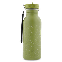 Grüne Trixie Trinkflasche Herr Dino 500 ml aus Edelstahl – Kinderflasche mit Dinomotiv und kindgerechtem Verschluss