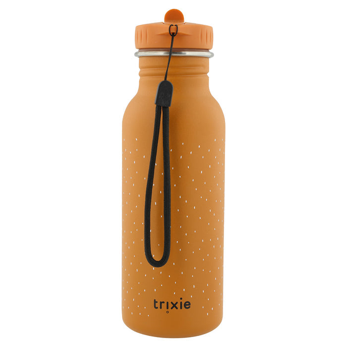 Trixie Herr Fuchs Trinkflasche 500 ml in Orange – Edelstahl-Kinderflasche mit praktischem Verschluss und Tragekordel