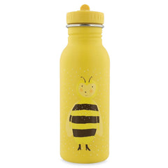 Gelbe Trixie Trinkflasche Frau Hummel 500 ml aus Edelstahl – Kinderflasche mit Hummelmotiv für Schule, Kita und Ausflüge