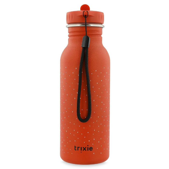 Trixie Herr Papagei Trinkflasche 500 ml in Rot – Edelstahl-Kinderflasche mit Kordel für Schule, Sport und unterwegs