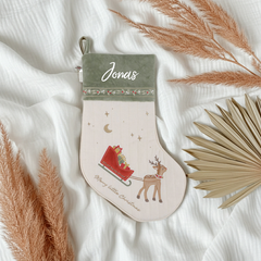 Grüner Little Dutch Weihnachtsstrumpf mit weihnachtlicher Stickerei